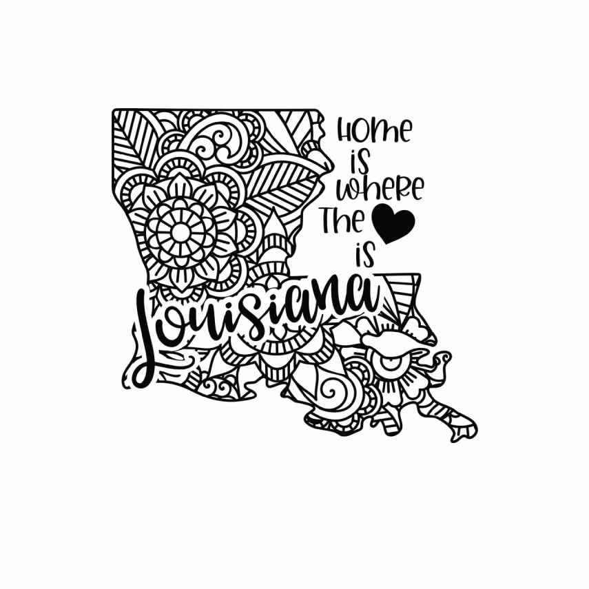 (3 Pack) Louisiana Decals - Home State Sticker - Mandala Louisiana Decals - 3 Inches On Longest Side - Easy Peel & Apply - Made in USA - 3MCS7827