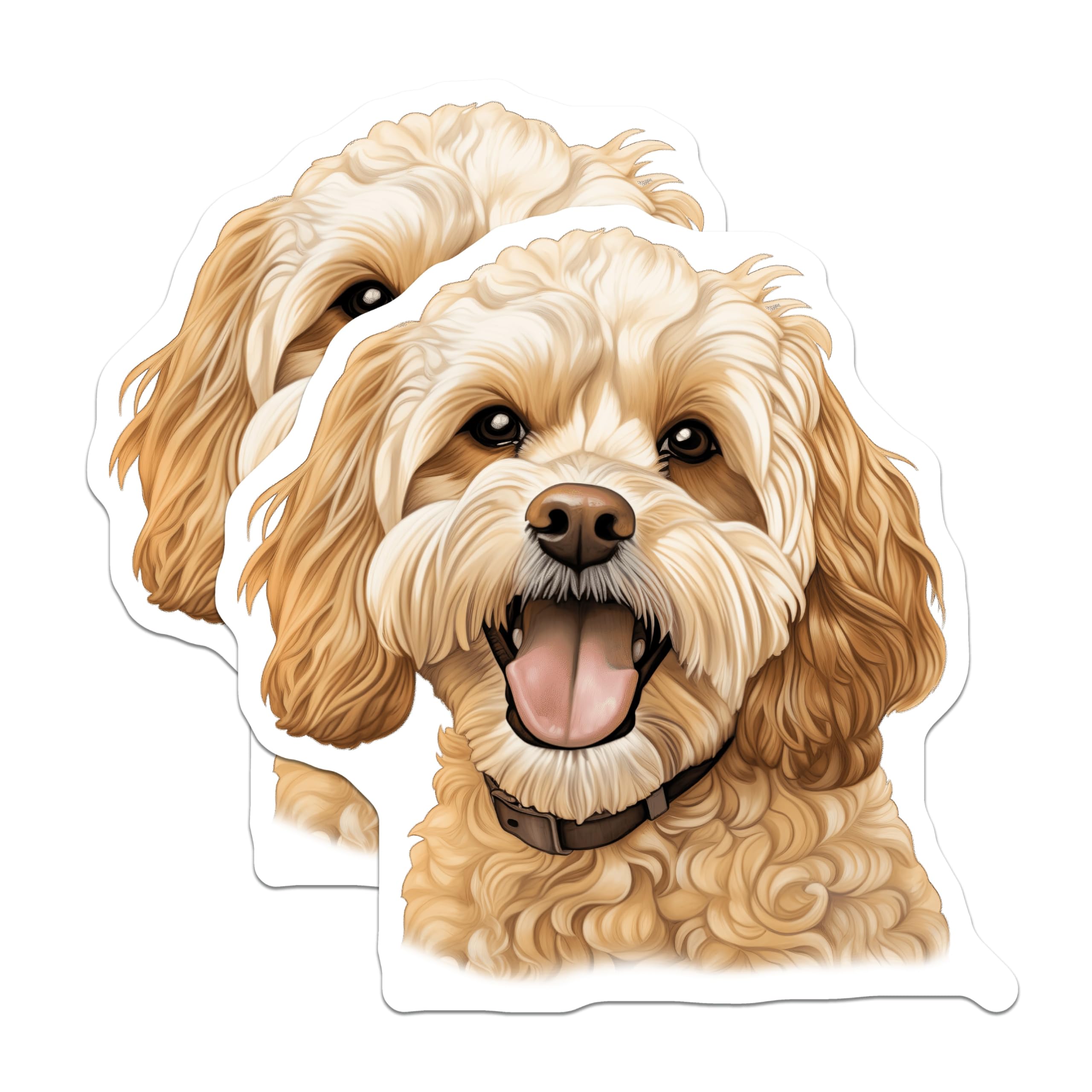 (2 Pack) Cavapoo Cockapoo Magnets - Cute Dog Lover Pet Parent Refrigerator Decor - Puppy Illustration Home Office - 5 Inches On Longest Side - Thick Durable Magnet - Made in USA - MAG25381