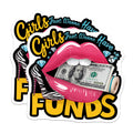 (2 Pack) Girls Just Wanna Have Funds Magnets - Pop Art Money Decor - Sassy Lips Cash Motivation - Feminine Hustle Style - 5 Inches On Longest Side - Thick Durable Magnet - Made in USA - MAG22483