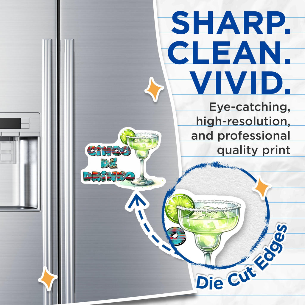 (2 Pack) Cinco De Drinko Magnets - Margarita Decor - Fun Cinco De Mayo Celebrations - 5" On Longest Side - for Cars, Fridges, Toolboxes - Made in USA - MAG8215