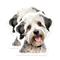 (2 Pack) Happy Dog Face Magnets - Fluffy Puppy Portrait Decor - Pet Lover Refrigerator Locker Item - 5 Inches On Longest Side - Thick Durable Magnet - Made in USA - MAG29966