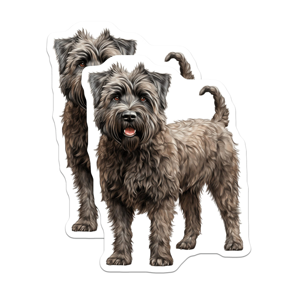 (2 Pack) Bouvier des Flandres Dog Magnets - Shaggy Breed Decor - Pet Lover Refrigerator Accent - 5 Inches On Longest Side - Thick Durable Magnet - Made in USA - MAG29406