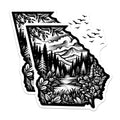 (2 Pack) Georgia State Magnets - Mountain Forest Landscape - State Pride Souvenir - 5" On Longest Side - Premium Magnet - for Cars, Refrigerators, Toolboxes, Lockers - Made in USA - MAG18857