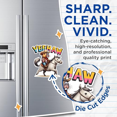 (2 Pack) Yeehaw Funny Capybara Magnets - Cowboy Animal Magnets - Cute Rodeo Theme Decor- 5" On Longest Side - for Fridges, Toolboxes, Cars - Made in USA - MAG2662