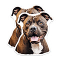 (2 Pack) Pitbull Dog Magnets - Happy Smiling Canine - Pet Lover Refrigerator Locker Decor - 5 Inches On Longest Side - Thick Durable Magnet - Made in USA - MAG24646