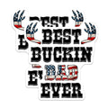 (2 Pack) Best Buckin Dad Ever Magnets - Patriotic Deer Antler - American Flag Home Decor - 5" On Longest Side - Premium Magnet - for Cars, Refrigerators, Toolboxes, Lockers - Made in USA - MAG16033