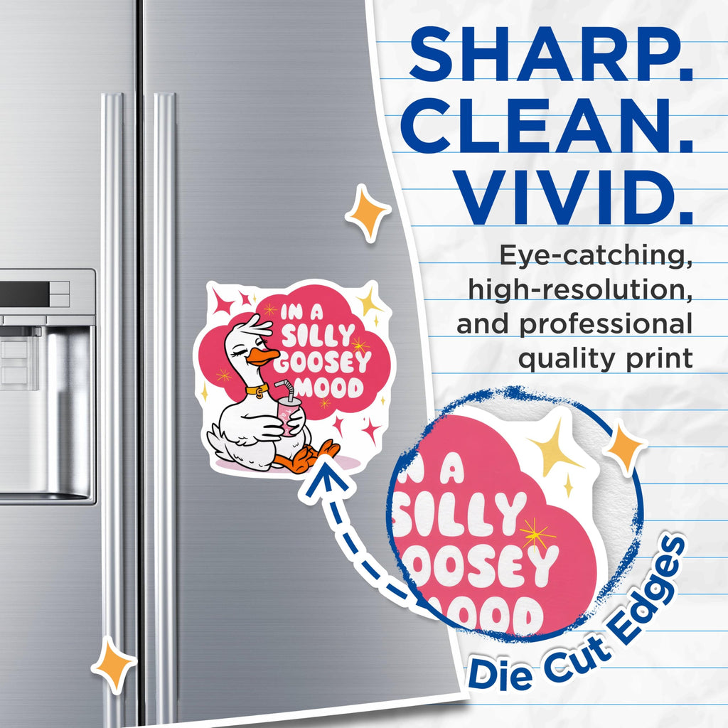 (2 Pack) Silly Goose Magnets - Cute Funny Animal - Positive Vibes Magnets - 5" On Longest Side - for Cars, Fridges, Toolboxes - Made in USA - MAG4609