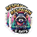 (2 Pack) Respawn and Retry Stickers - Gamer Raccoon Stickers - Cool Gaming Stickers for Laptops and Water Bottles - 5" On Longest Side - Sticks to Smooth Flat Surfaces - Made in USA - BMCS4543