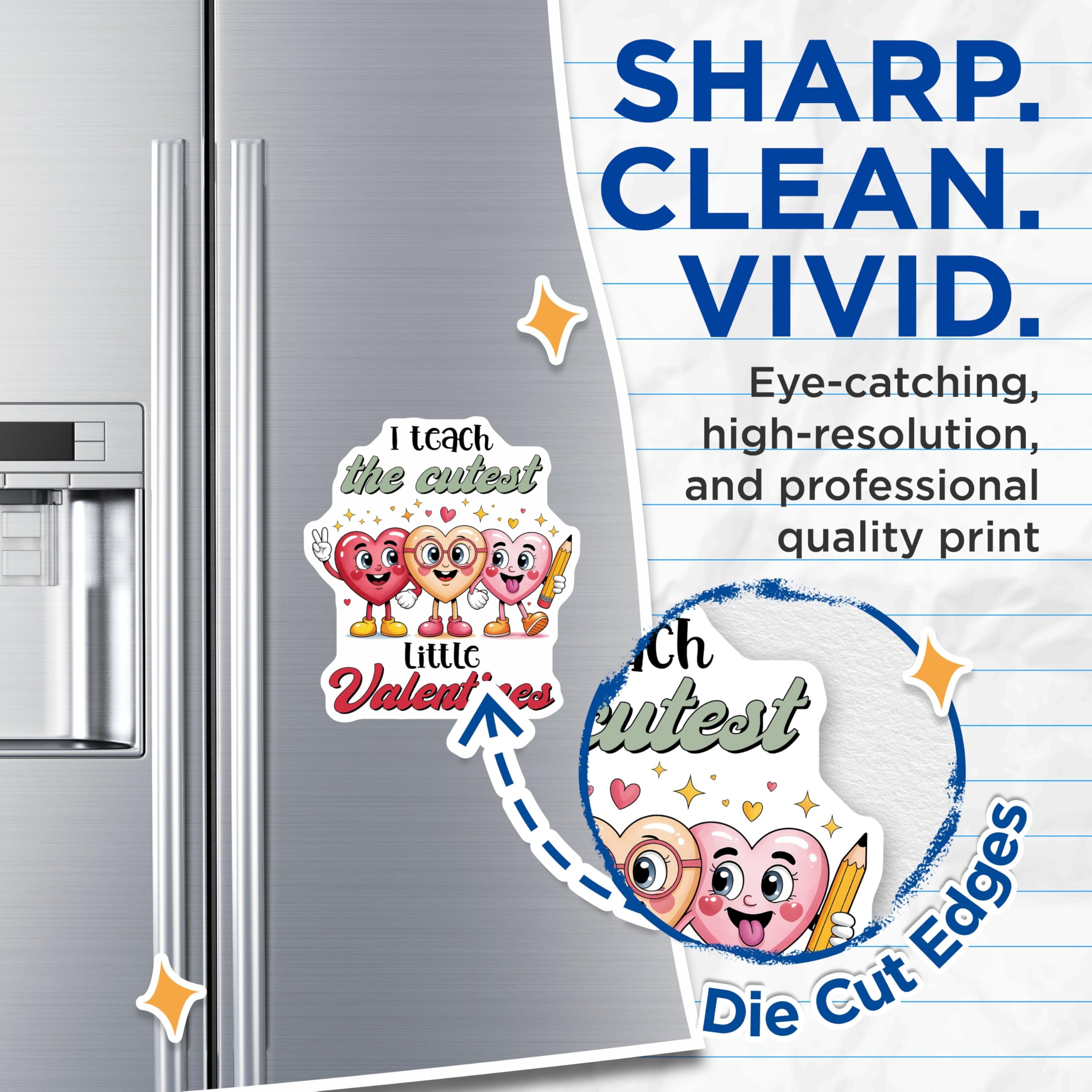 (2 Pack) Valentines Teacher Magnets - Cutest Valentines Hearts - Classroom Decor Magnets - 5" On Longest Side - Premium Magnet - for Cars, Refrigerators, Toolboxes, Lockers - Made in USA - MAG16844