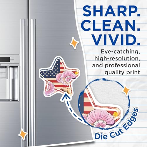 (2 Pack) Star Shaped American Flag Magnets Magnets - Seaside Shells Decal - Patriotic Home Decor - 5" On Longest Side - Made in USA - Sticks to Refrigerators & Metal Surfaces - MAG8994