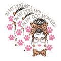(3 Pack) Dog Mom Era Decals - Messy Bun - Leopard Print- 3 Inches On Longest Side - Easy Peel & Apply - Made in USA - 3MCS5955