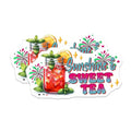 (2 Pack) Sunshine and Sweet Tea Stickers - Retro Iced Tea - Summer Vibes Hydration - 5" On Longest Side - Sticks to Smooth Flat Surfaces - Made in USA - BMCS8312