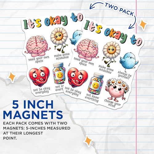 (2 Pack) It's Okay to Magnets - 5" On Longest Side - for Cars, Fridges, Toolboxes - Made in USA - MAG8251