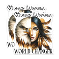 (2 Pack) Strong Woman Stickers - 5" On Longest Side - Sticks to Smooth Flat Surfaces - Made in USA - BMCS9243 - BMCS9243