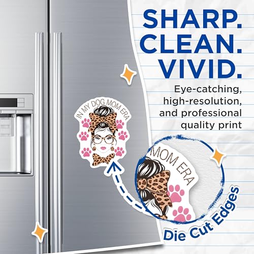 (2 Pack) in My Dog Mom Era Magnets - Leopard Print Dog Mom Magnet - Fun Pet Lover Decor - 5" On Longest Side - for Cars, Fridges, Toolboxes - Made in USA - MAG7191