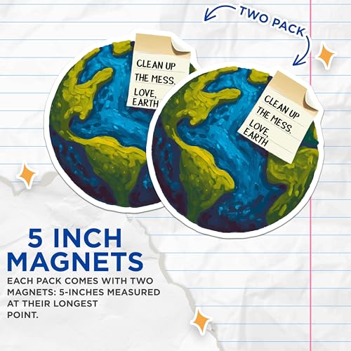 (2 Pack) Earth Love Magnets - 5" On Longest Side - for Cars, Fridges, Toolboxes - Made in USA - MAG7689