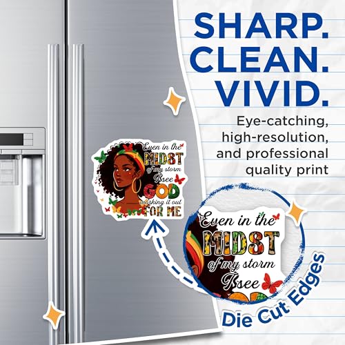 (2 Pack) Inspirational Magnets - Black Woman with Afro - Spiritual Home Decor - 5" On Longest Side - for Cars, Fridges, Toolboxes - Made in USA - MAG7852