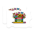 (2 Pack) Teacher Stickers - Teach Inspire Grow - Educator Appreciation - School Supplies - 5" On Longest Side - Sticks to Smooth Flat Surfaces - Made in USA - BMCS21809