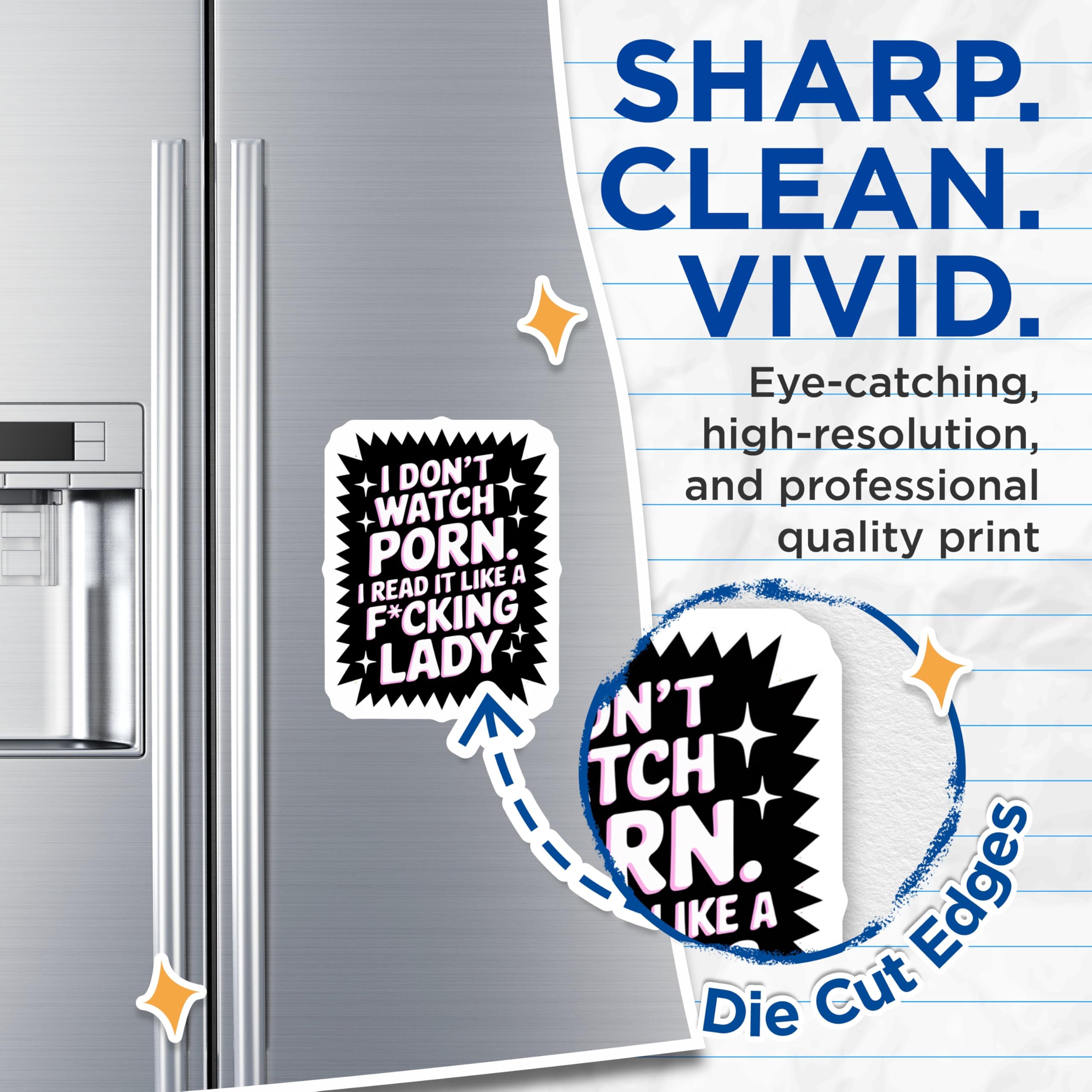 (2 Pack) Sassy Adult Humor Magnets - Funny Reader Quote - Book Lover Refrigerator Decor - Empowering Lady Magnet - 5 Inches On Longest Side - Thick Durable Magnet - Made in USA - MAG27301