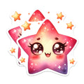 (2 Pack) Kawaii Star Magnets - Cute Celestial Fridge Decor - Smiling Star Locker Accessory - 5 Inches On Longest Side - Thick Durable Magnet - Made in USA - MAG38912