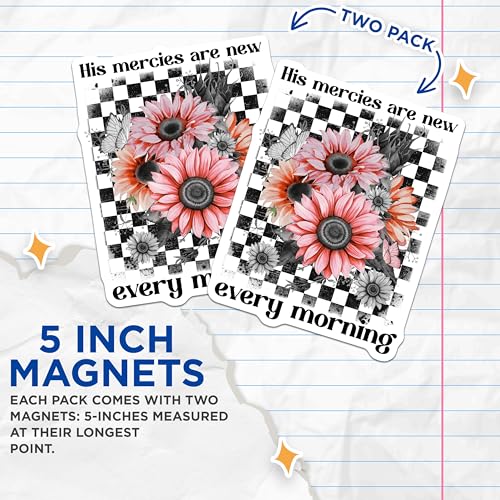 (2 Pack) Inspirational Quotes Decor Magnet - Morning Reminder - 5" On Longest Side - Sticks to Smooth Flat Surfaces - Made in USA - MAG9576