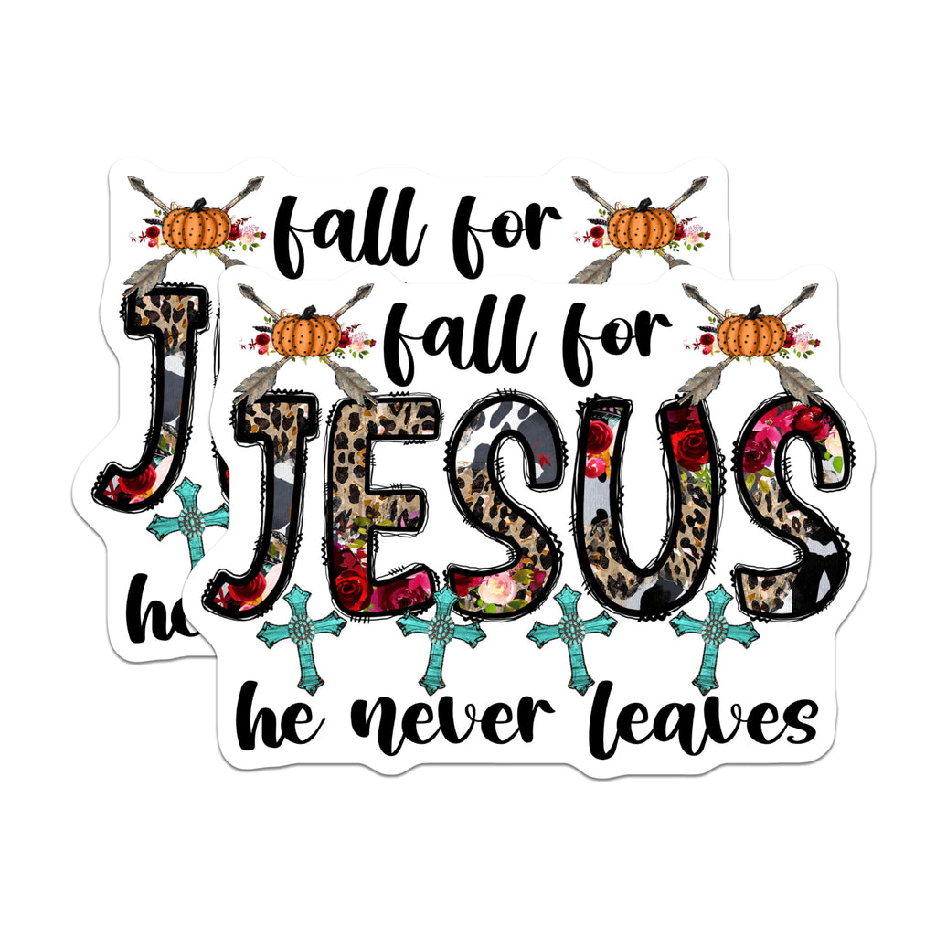 (2 Pack) Fall for Jesus Refrigerator Magnets - Christian Faith Decor - Autumn Inspirational Magnets - 5 Inches On Longest Side - Thick Durable Magnet - Made in USA - MAG29851