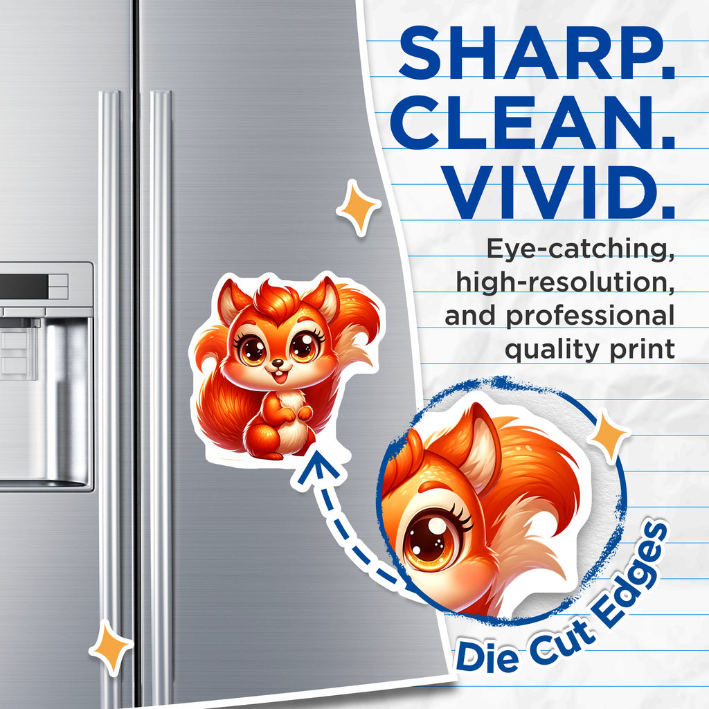(2 Pack) Cute Squirrel Magnets - Adorable Animal Fridge Decor - Woodland Creature Locker Accessories - 5 Inches On Longest Side - Thick Durable Magnet - Made in USA - MAG36781