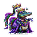 (2 Pack) Mardi Gras Alligator Magnets - King Gator Decor - Festive Fridge Art - 5" On Longest Side - Premium Magnet - for Cars, Refrigerators, Toolboxes, Lockers - Made in USA - MAG15833