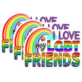 (3 Pack) LGBT Friends Decals - Rainbow Decal - Pride Decals - 3 Inches On Longest Side - Easy Peel & Apply - Made in USA - 3MCS7962
