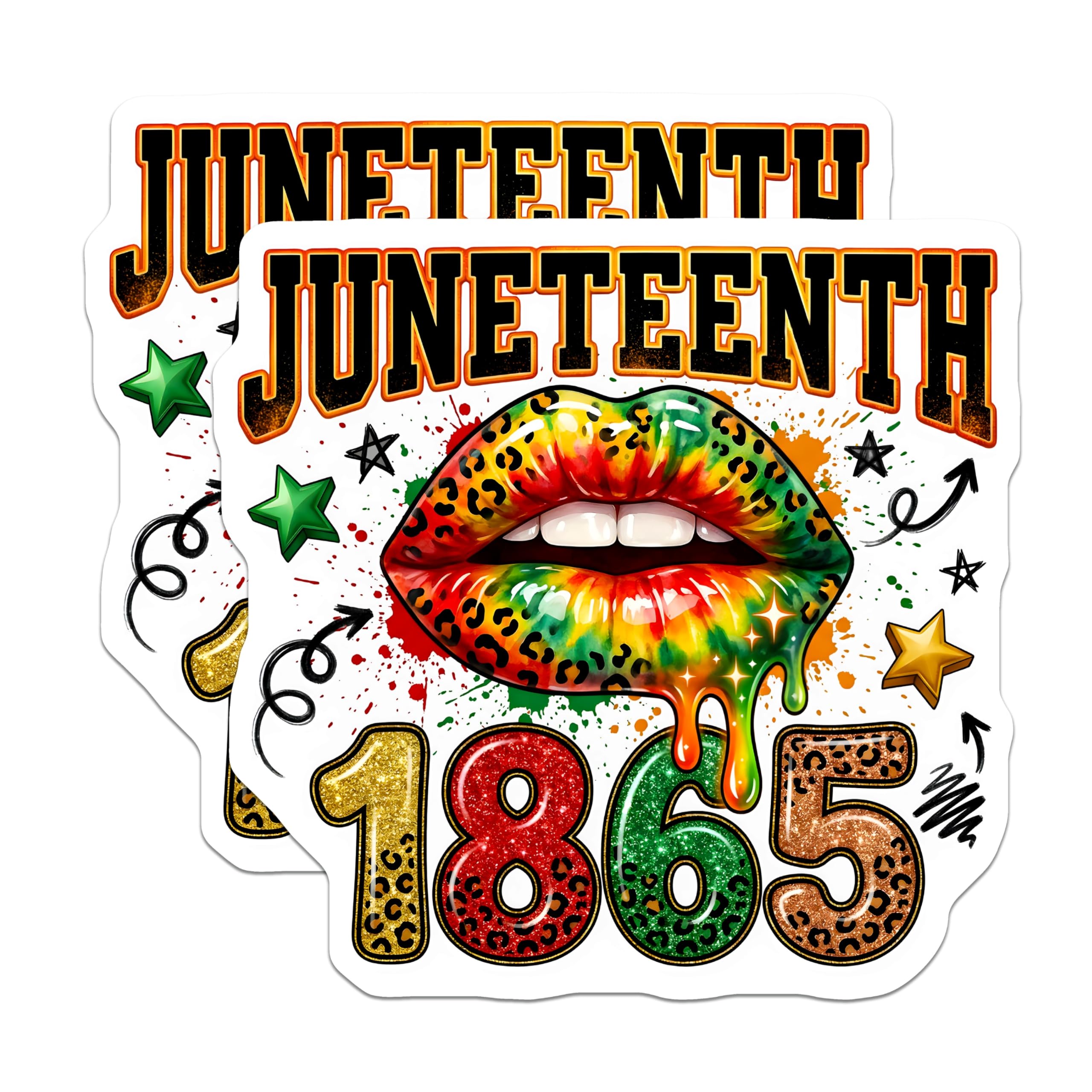 (2 Pack) Juneteenth Emancipation Day Magnets - Black Freedom Celebration - African American History - 5 Inches On Longest Side - Thick Durable Magnet - Made in USA - MAG29953