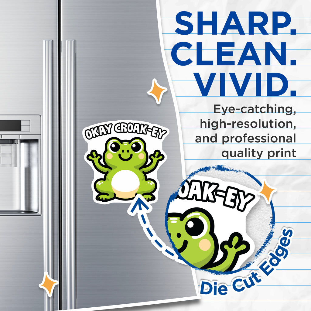 (2 Pack) Funny Frog Magnets - Kawaii Refrigerator Decor - Positive Vibe Locker Accessory - 5 Inches On Longest Side - Thick Durable Magnet - Made in USA - MAG39029