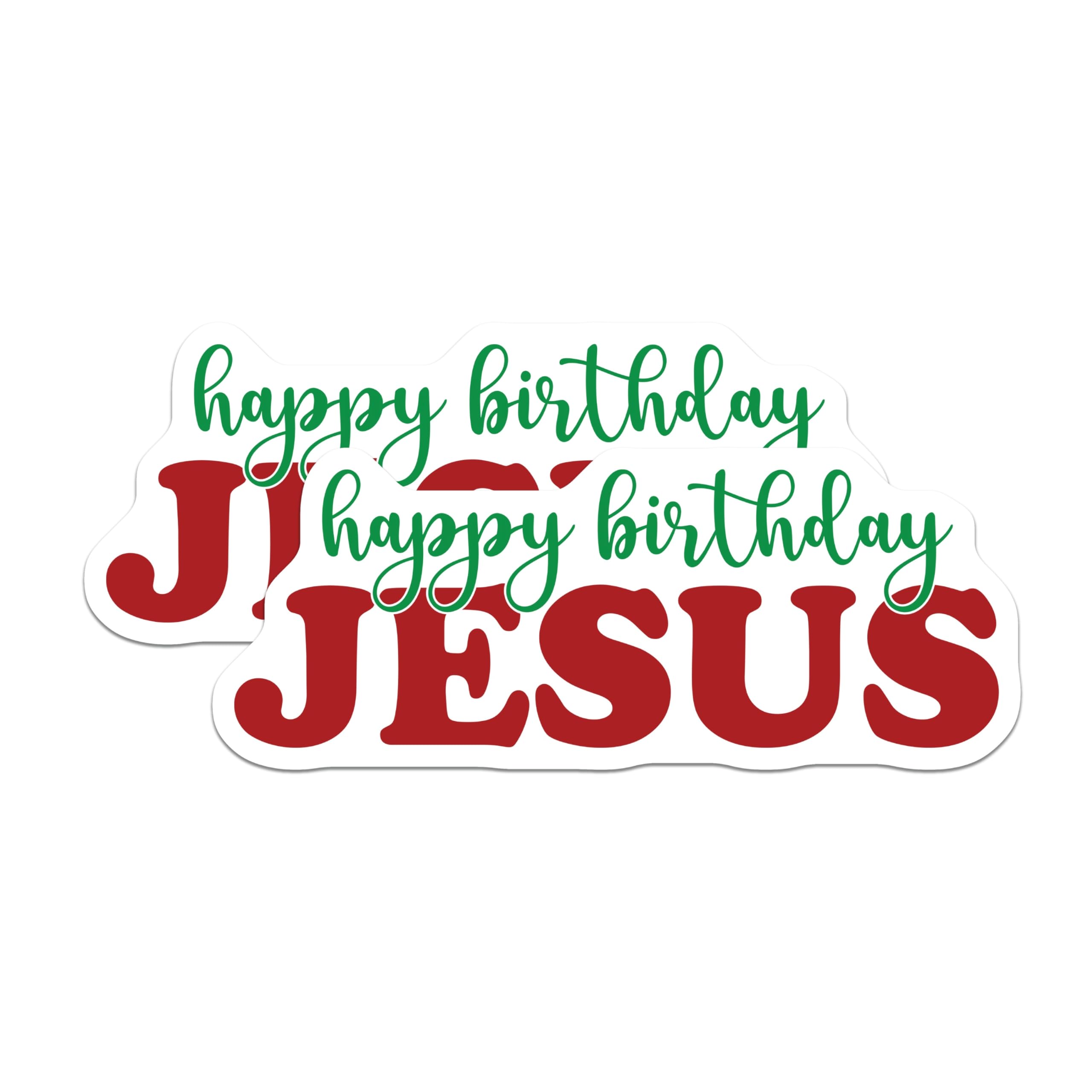 (2 Pack) Happy Birthday Jesus Magnets - Christian Christmas Decor - Faith Based Holiday Celebrations - 5 Inches On Longest Side - Thick Durable Magnet - Made in USA - MAG28939