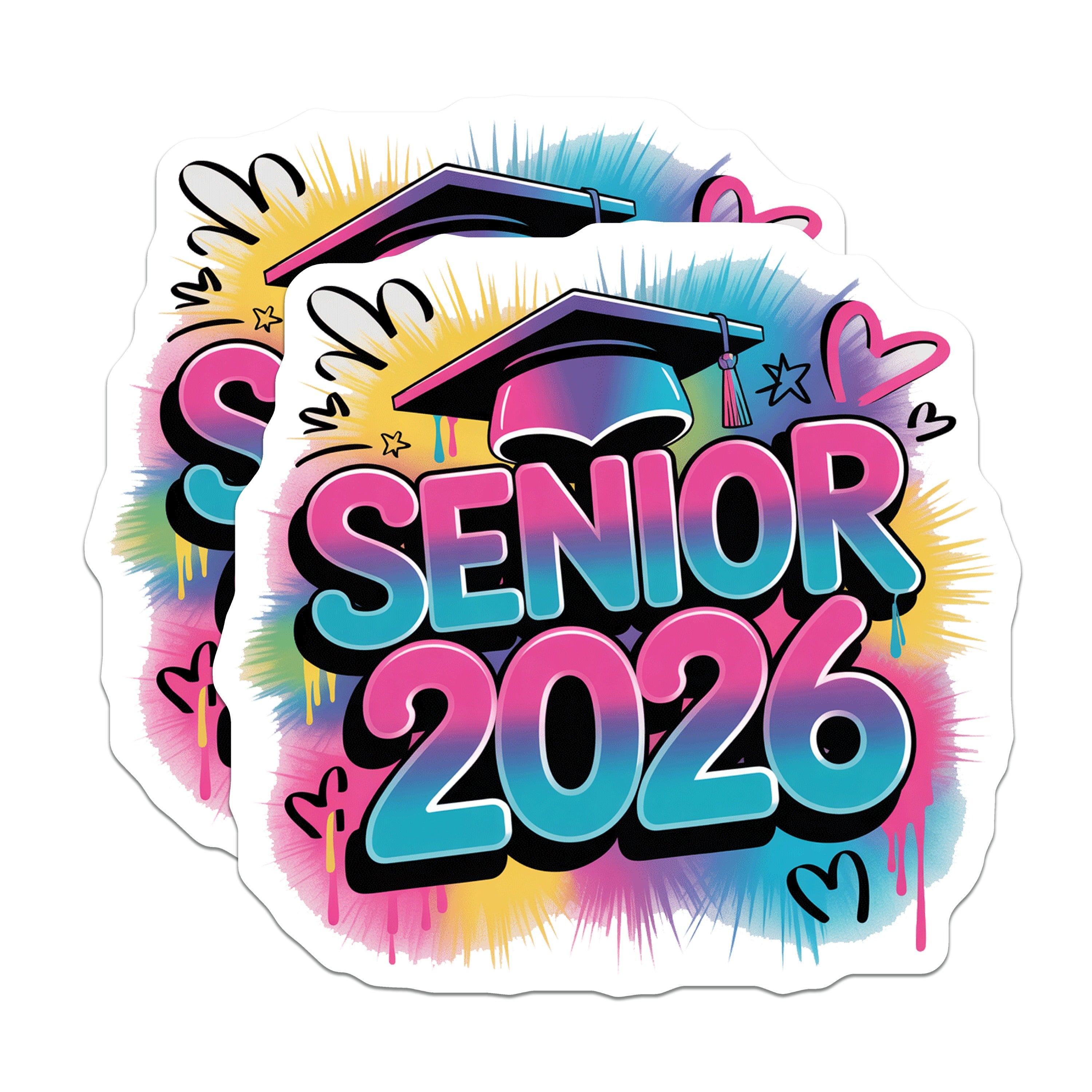 (2 Pack) Senior 2026 Magnets - Class of 2026 Graduation - High School Milestone Memento - 5 Inches On Longest Side - Thick Durable Magnet - Made in USA - MAG38715
