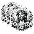 (3 Pack) Jesus Christ Decals - Crown of Thorns - Religious Decals - 3 Inches On Longest Side - Easy Peel & Apply - Made in USA - 3MCS6078