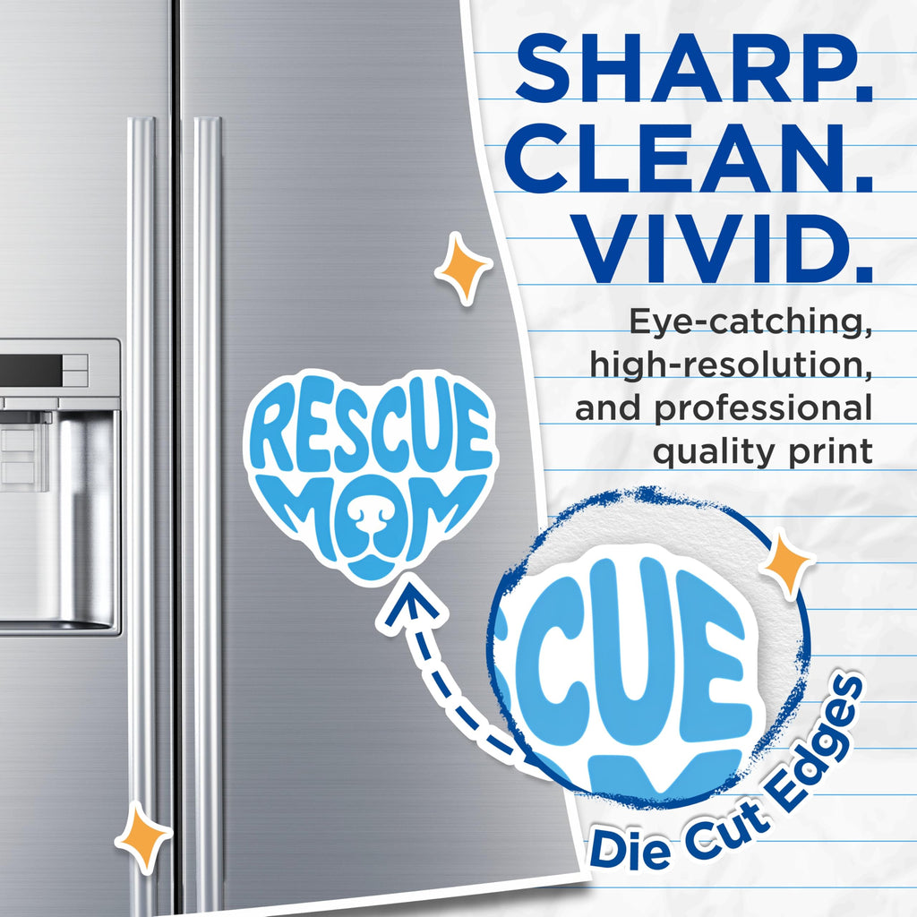 (2 Pack) Rescue Mom Magnets - Dog Lover Decor - Pet Rescue Advocate - 5" On Longest Side - Premium Magnet - for Cars, Refrigerators, Toolboxes, Lockers - Made in USA - MAG15423