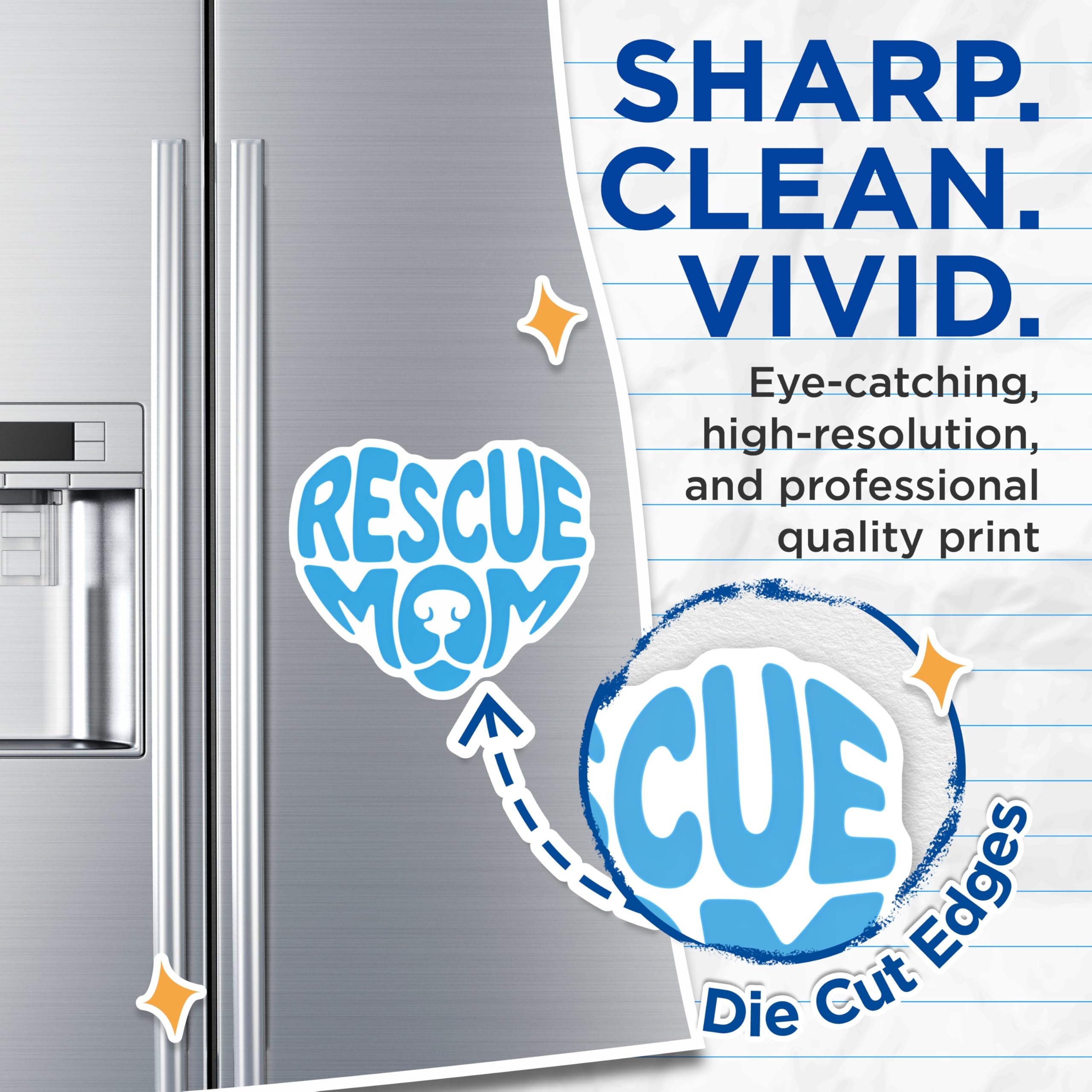 (2 Pack) Rescue Mom Magnets - Dog Lover Decor - Pet Rescue Advocate - 5" On Longest Side - Premium Magnet - for Cars, Refrigerators, Toolboxes, Lockers - Made in USA - MAG15423