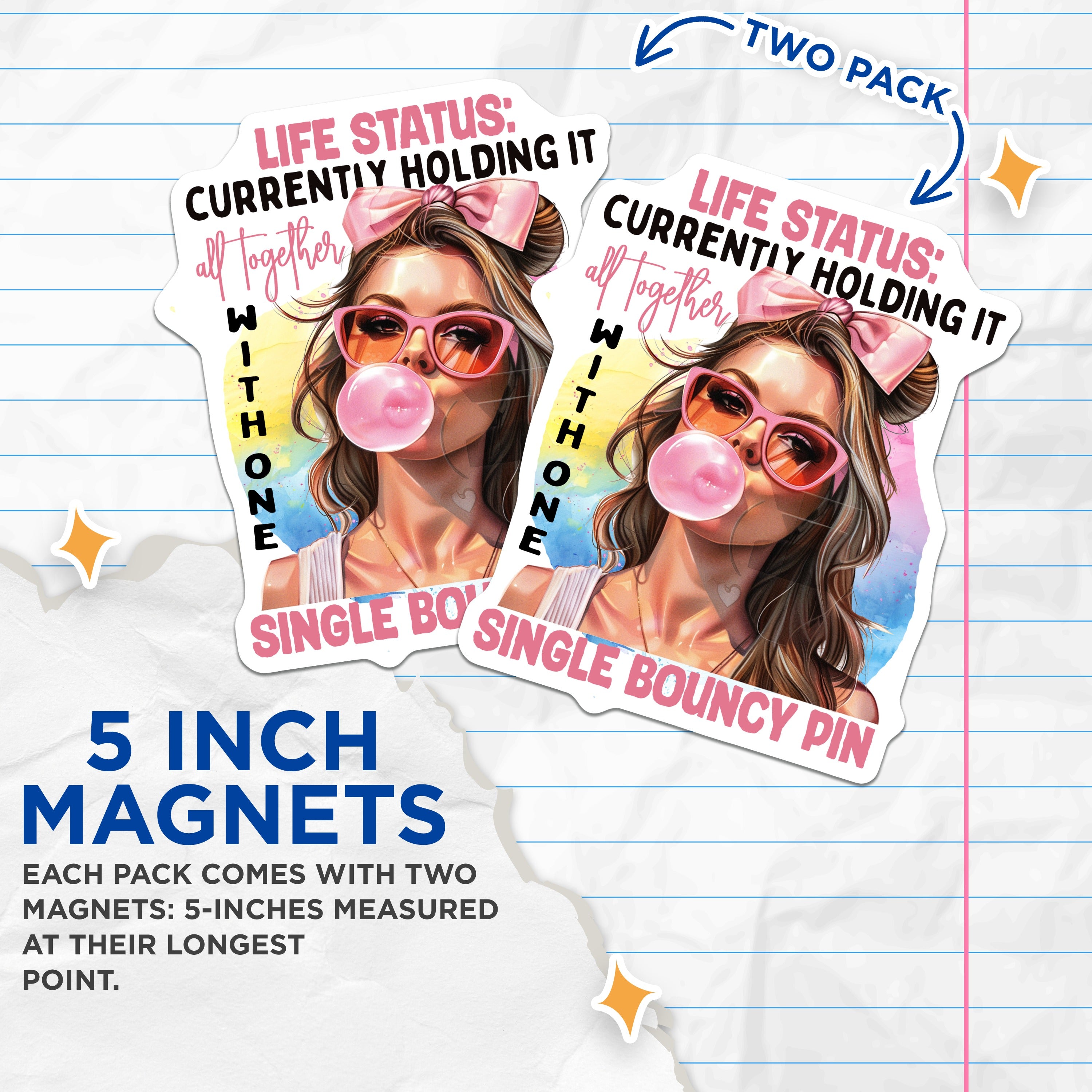 (2 Pack) Holding It Together Magnets - Life Status Humor - Busy Woman Sarcastic Quote - Fridge Locker Office Decor - 5 Inches On Longest Side - Thick Durable Magnet - Made in USA - MAG38457
