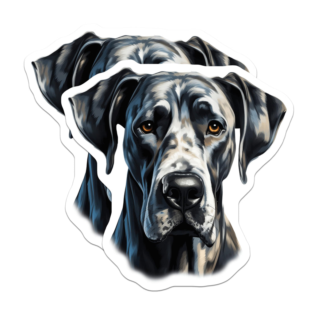 (2 Pack) Great Dane Dog Magnets - Large Dog Breed Art - Pet Owner Refrigerator Decor - 5 Inches On Longest Side - Thick Durable Magnet - Made in USA - MAG26244