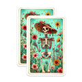 (2 Pack) Dia de Los Muertos Magnets - Sombrero Skeleton Floral Decor - Mexican Folk Art Calavera - 5 Inches On Longest Side - Thick Durable Magnet - Made in USA - MAG20430