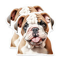 (2 Pack) Adorable Bulldog Magnets - Cute Puppy Dog Decor - Pet Lover Refrigerator Accent - 5 Inches On Longest Side - Thick Durable Magnet - Made in USA - MAG25866