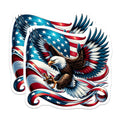 (2 Pack) Eagle American Flag Magnets - Patriotic Decor - USA Pride Magnets - 5" On Longest Side - Premium Magnet - for Cars, Refrigerators, Toolboxes, Lockers - Made in USA - MAG14876