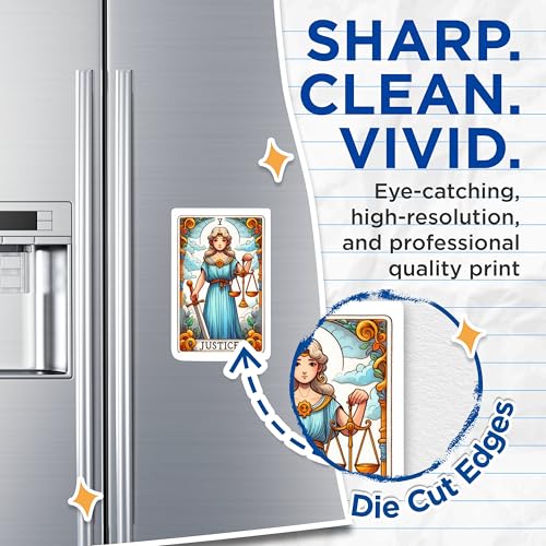 (2 Packs) Justice Tarot Card Magnets - Tarot Spiritual Metaphysical Magic Mystic Magnets - 5 Inches On Longest Side - Premium Magnet - for Fridges, Toolboxes, Cars - Made in USA - MAG2265