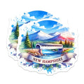(2 Pack) New Hampshire Stickers - State Scenic View - Travel Souvenir - Nature Mountain Landscape - New England Series - 5" On Longest Side - Sticks to Smooth Flat Surfaces - Made in USA - BMCS6412