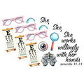 (3 Pack) Optometrist Decals - Eye Doctor - Eye Chart Decal - 3 Inches On Longest Side - Easy Peel & Apply - Made in USA - 3MCS6853