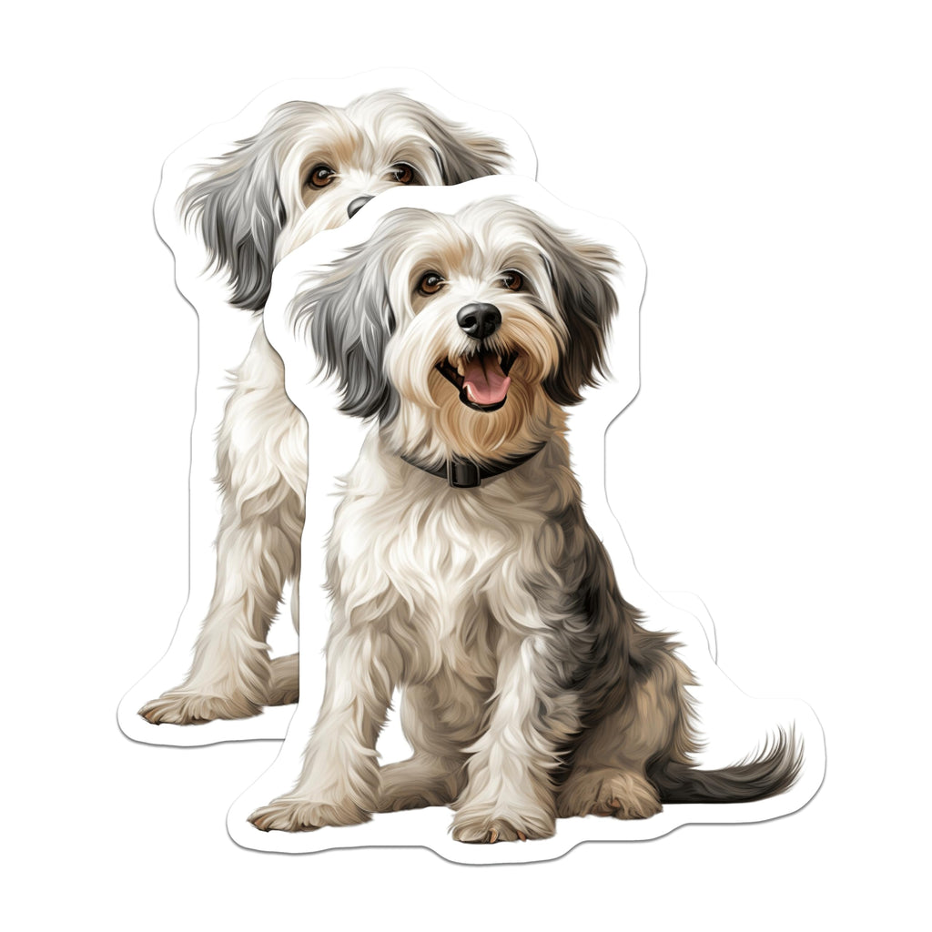 (2 Pack) Adorable Fluffy Dog Magnets - Happy Shaggy Puppy Fridge Decor - Pet Lover Kitchen Appliance Magnetic Art - 5 Inches On Longest Side - Thick Durable Magnet - Made in USA - MAG24589
