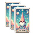 (3 Pack) Gnome Decals - Tarot Card Art - Whimsical Laptop Decal - 3 Inches On Longest Side - Easy Peel & Apply - Made in USA - 3MCS4184