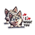 (2 Packs) I Woof You Husky Dog Magnets - Husky Dog Breed Magnets - 5 Inches On Longest Side - Premium Magnet - for Fridges, Toolboxes, Cars - Made in USA - MAG2532