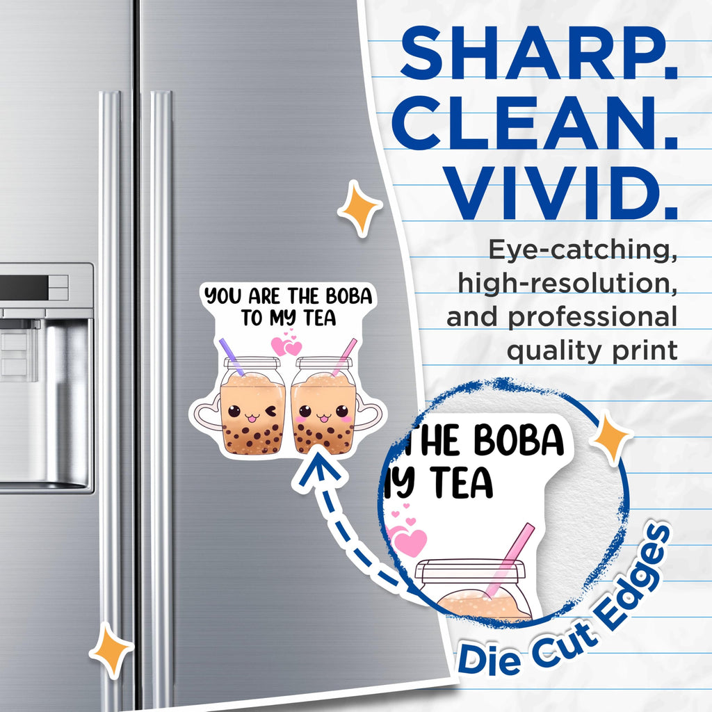 (2 Pack) You are The Boba to My Tea Magnets - 5" On Longest Side - for Cars, Fridges, Toolboxes - Made in USA - MAG7743