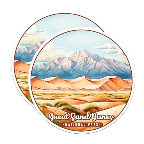 (2 Pack) Great Sand Dunes National Park Bumper Magnet - US National Park - Choose from 63 Parks - 5" On Longest Side - Decal for Car Bumper, Laptop, Water Bottle, Wall, and Window - MAG1582