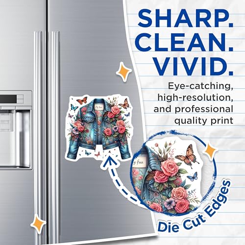 (2 Pack) Fly Free Magnets Magnets - Floral Jacket Design - 5" On Longest Side - Made in USA - Sticks to Refrigerators & Metal Surfaces - MAG8877